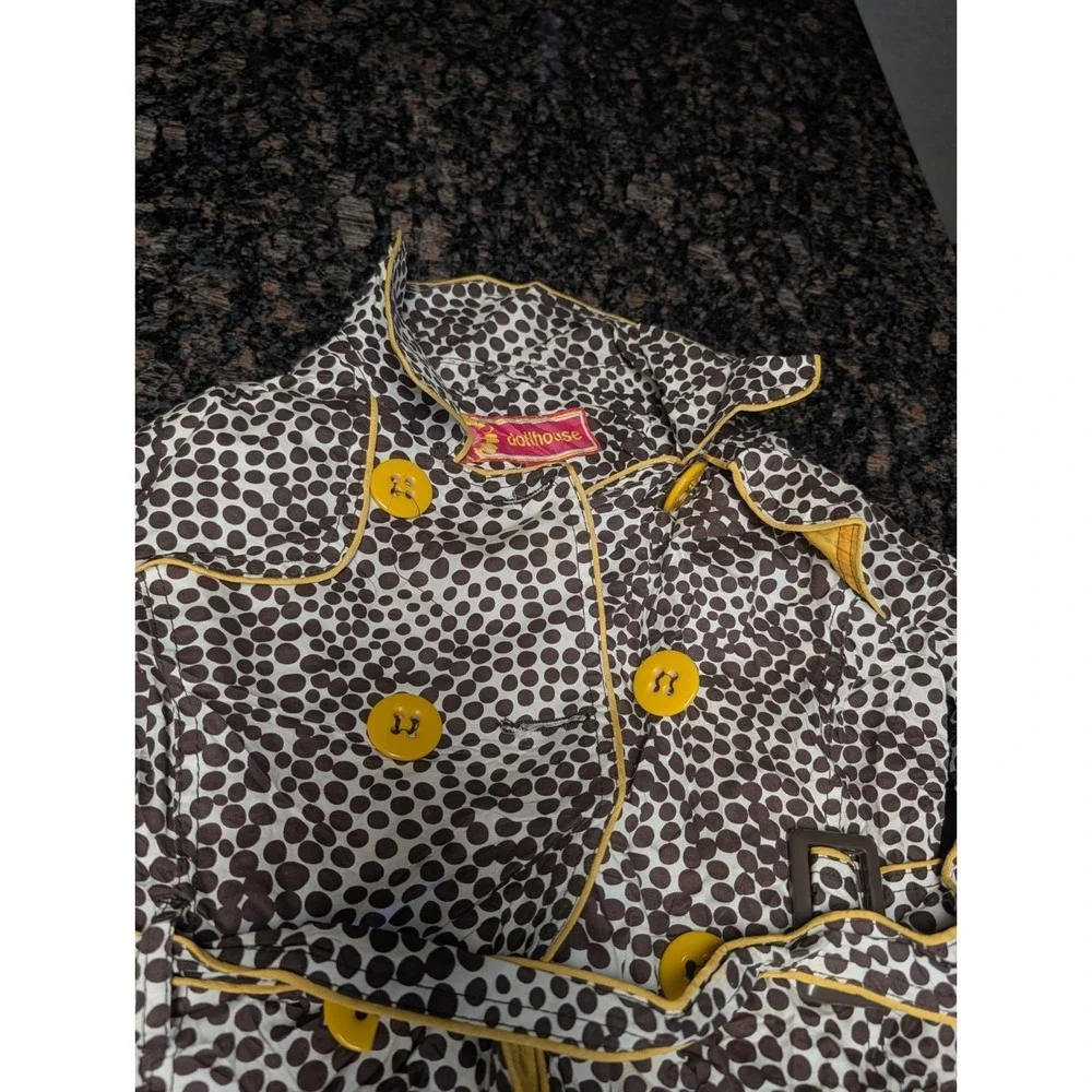 Girls Dollhouse Dark Brown And Yellow Jacket Size 12